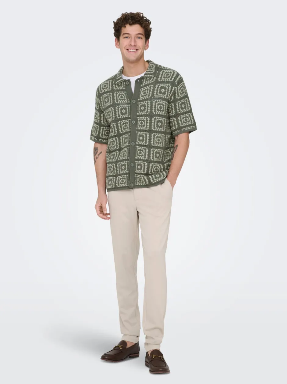 Online ONSBART Strikket poloshirt Strik|T-Shirts