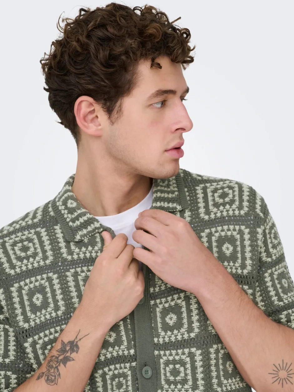 Online ONSBART Strikket poloshirt Strik|T-Shirts