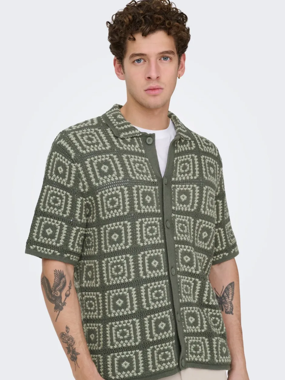 Online ONSBART Strikket poloshirt Strik|T-Shirts