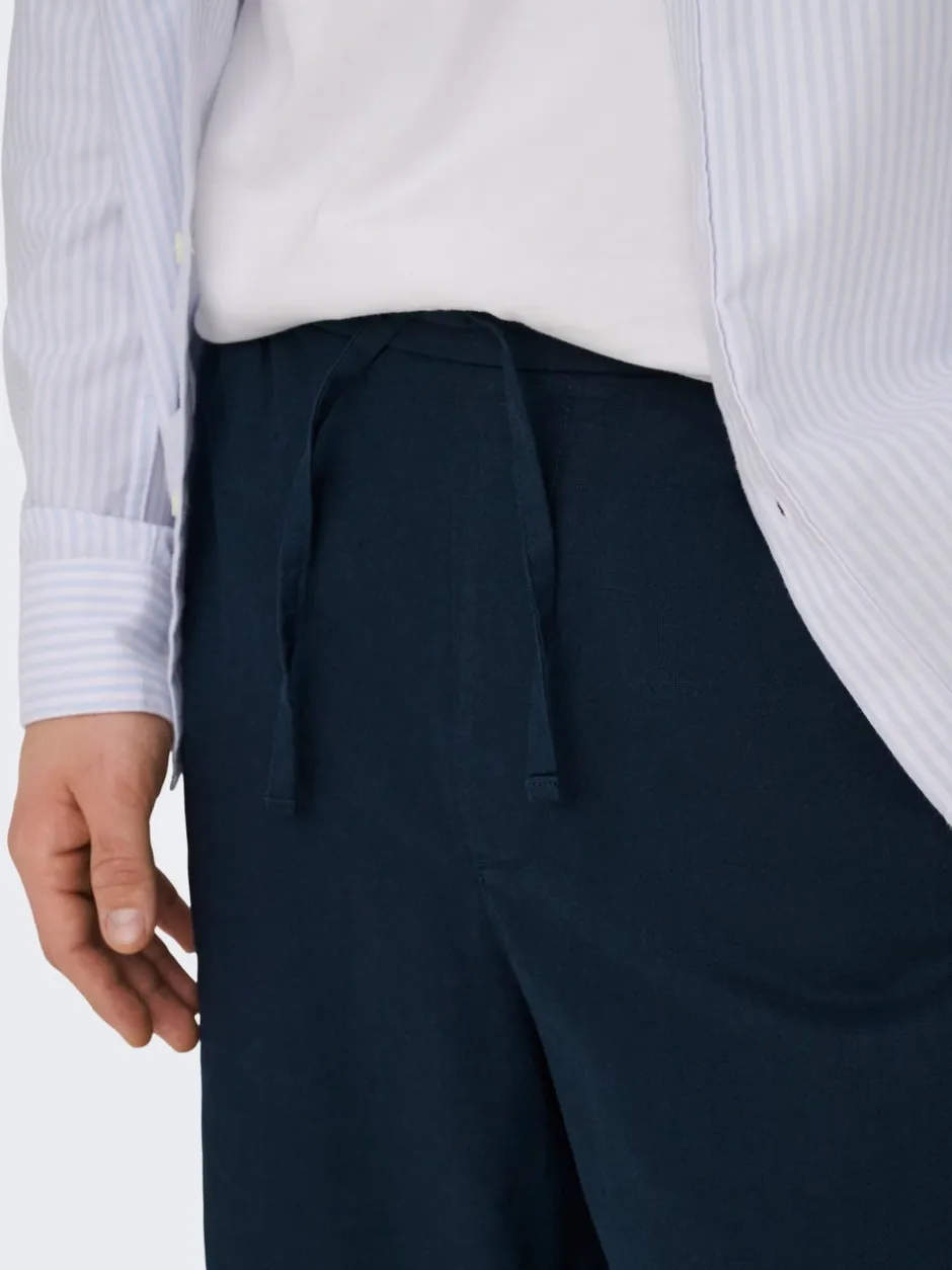 Outlet ONSDAVES Wide leg fit Hør Shorts Shorts