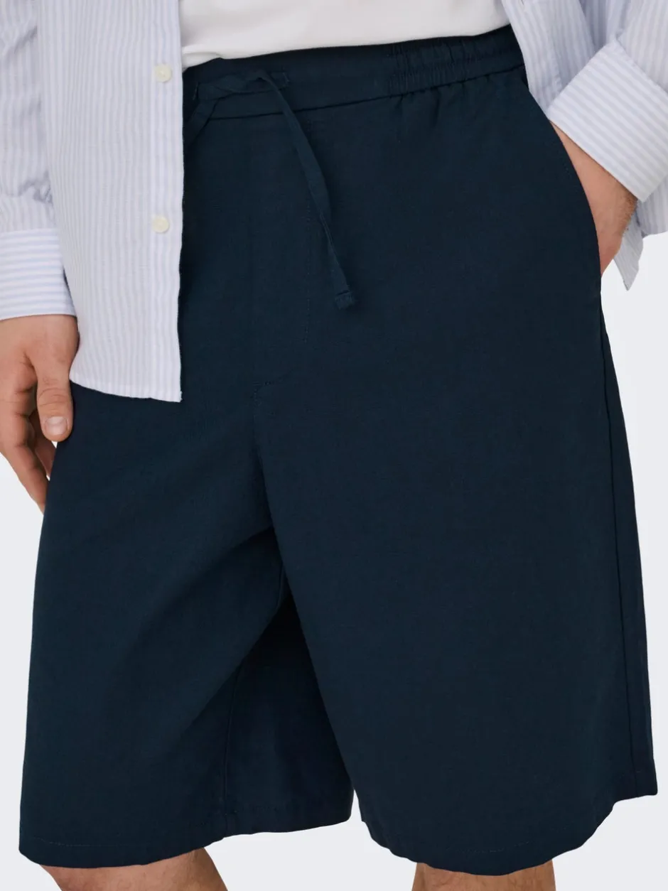 Outlet ONSDAVES Wide leg fit Hør Shorts Shorts