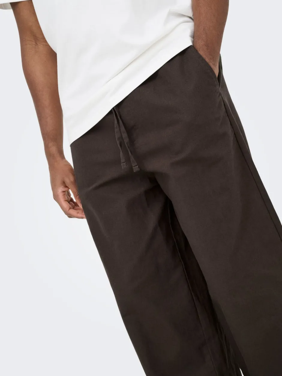 ONSDAVES Wide leg fit Hør Bukser Bukser