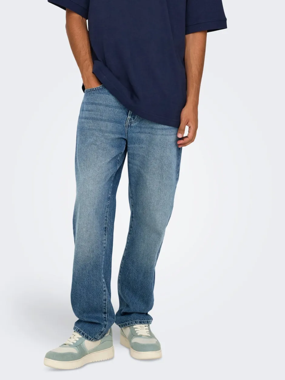 New ONSEDGE Mellemhøj talje Straight fit Jeans Jeans|Jeans