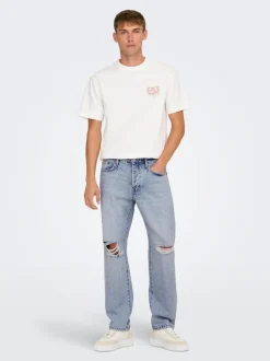 Hot ONSEDGE Mellemhøj talje Straight fit Jeans Jeans|Jeans