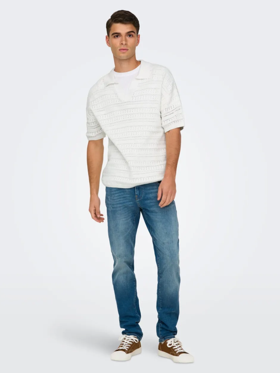 ONSGRAYSON Strikket poloshirt Strik|T-Shirts