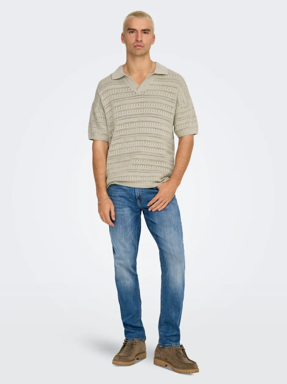 Clearance ONSGRAYSON Strikket poloshirt Strik|T-Shirts