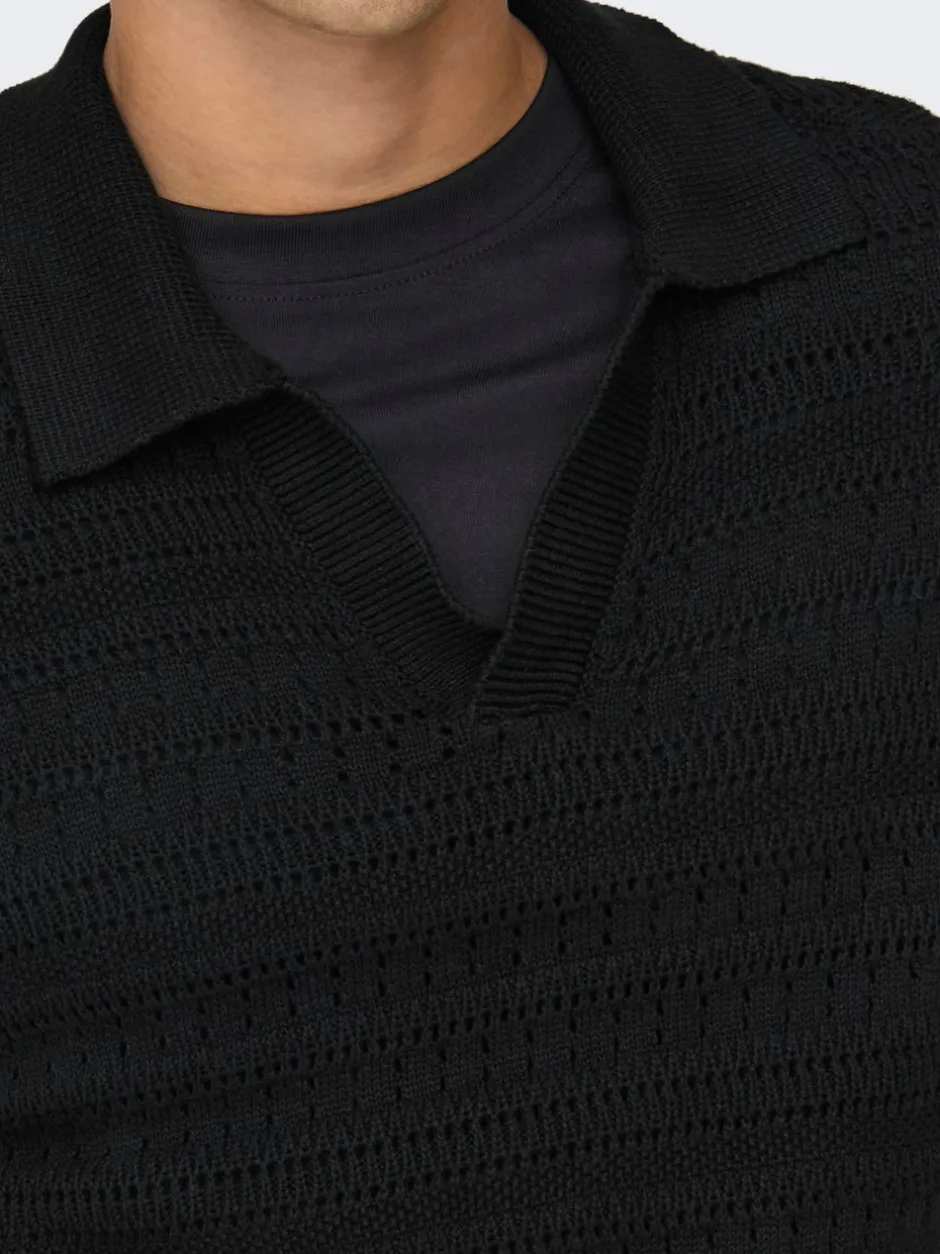 Sale ONSGRAYSON Strikket poloshirt Strik|T-Shirts