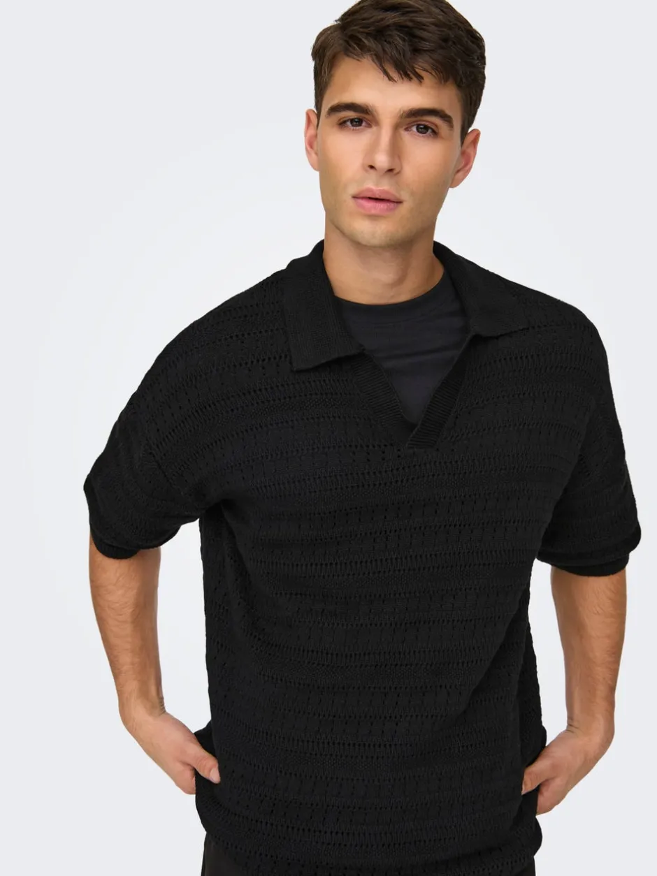 Sale ONSGRAYSON Strikket poloshirt Strik|T-Shirts