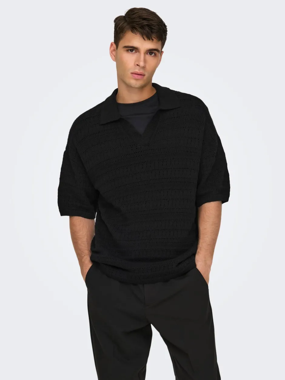 Sale ONSGRAYSON Strikket poloshirt Strik|T-Shirts