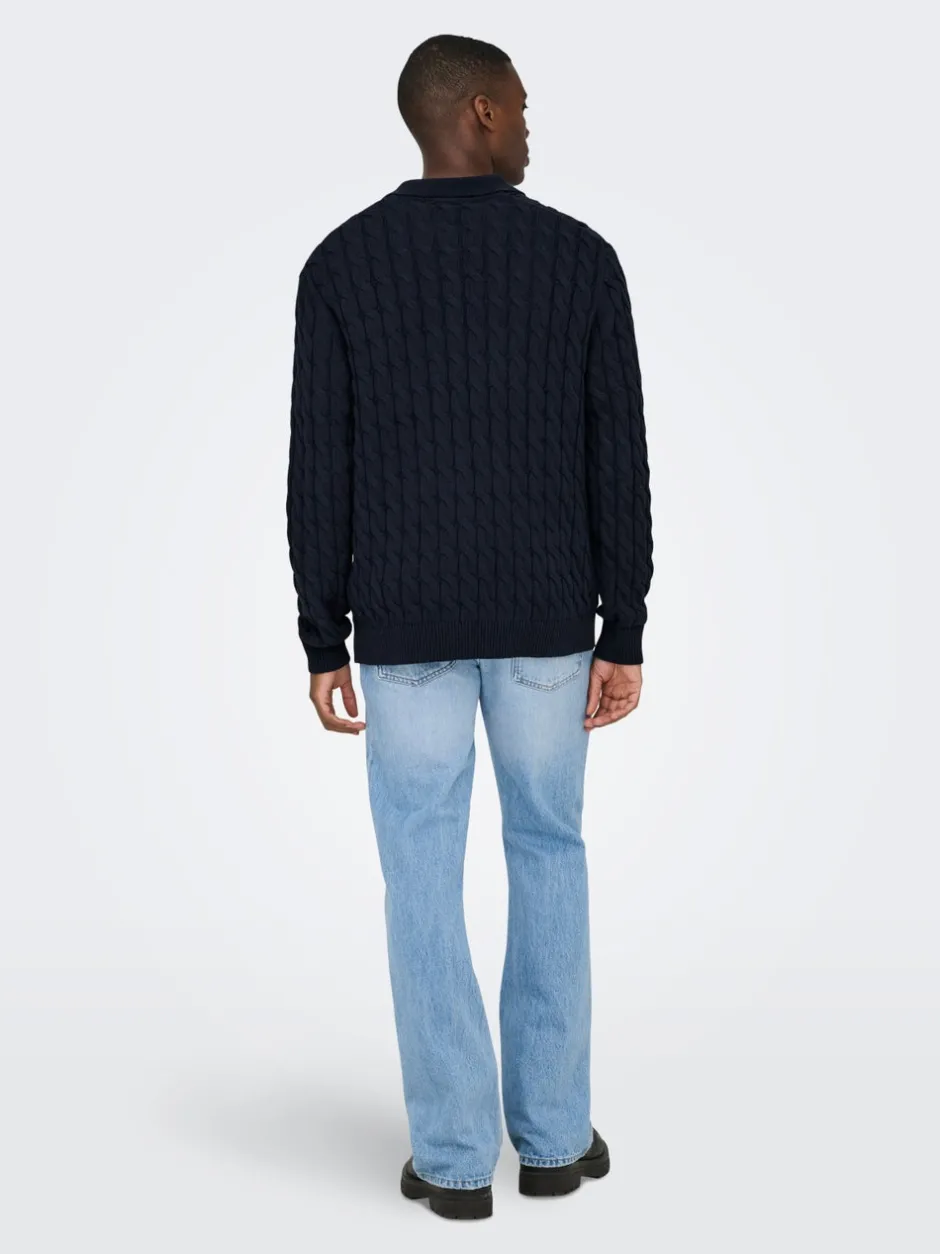 Hot ONSKICKER Strikket poloshirt Strik
