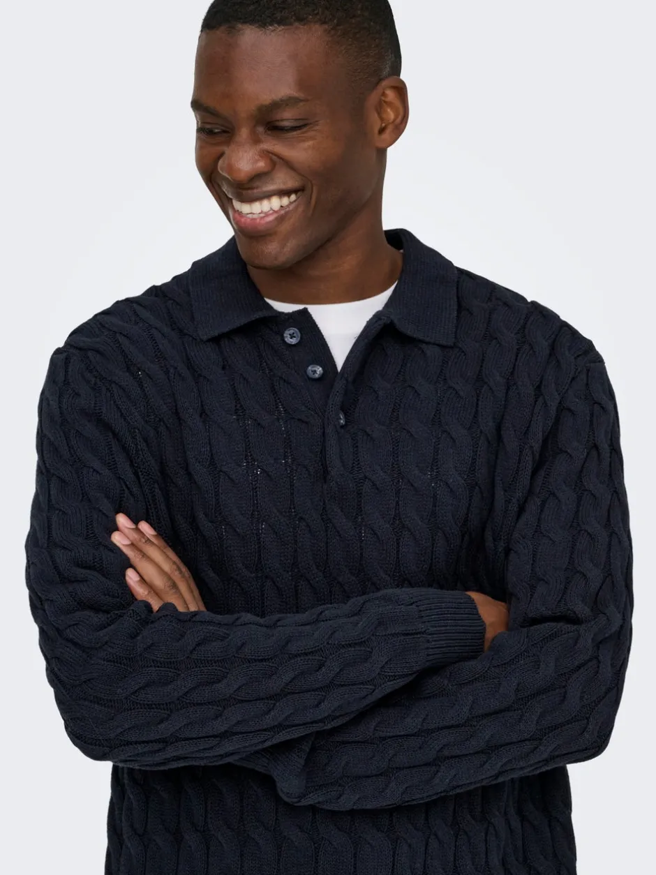 Hot ONSKICKER Strikket poloshirt Strik