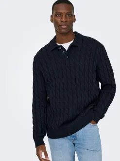 Hot ONSKICKER Strikket poloshirt Strik