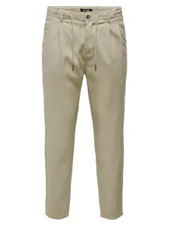 Hot ONSLEO Tapered fit - cropped Hør Chinobukser Bukser