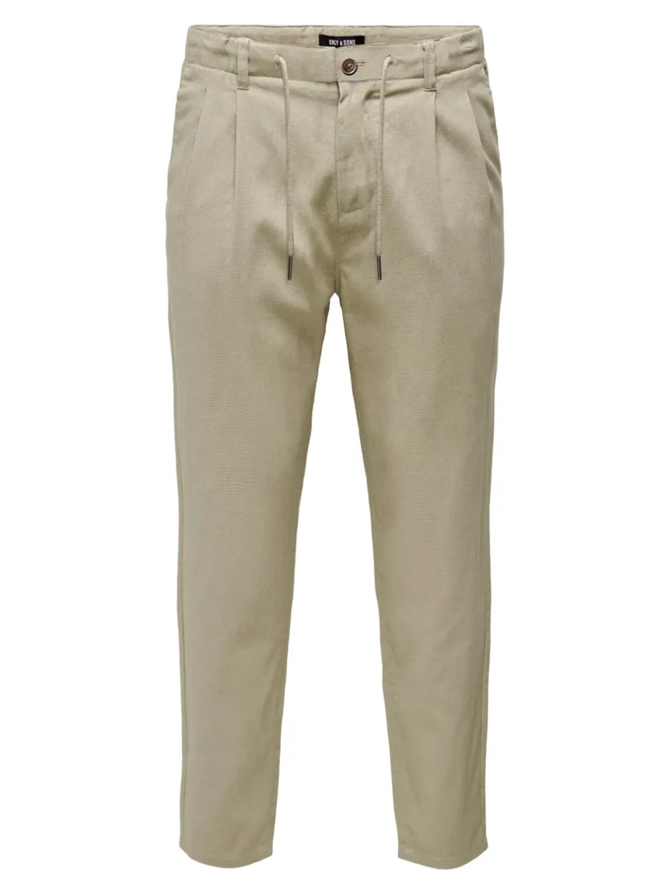 Hot ONSLEO Tapered fit - cropped Hør Chinobukser Bukser