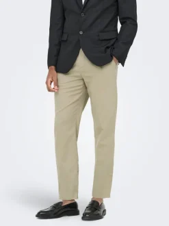 Hot ONSLEO Tapered fit - cropped Hør Chinobukser Bukser