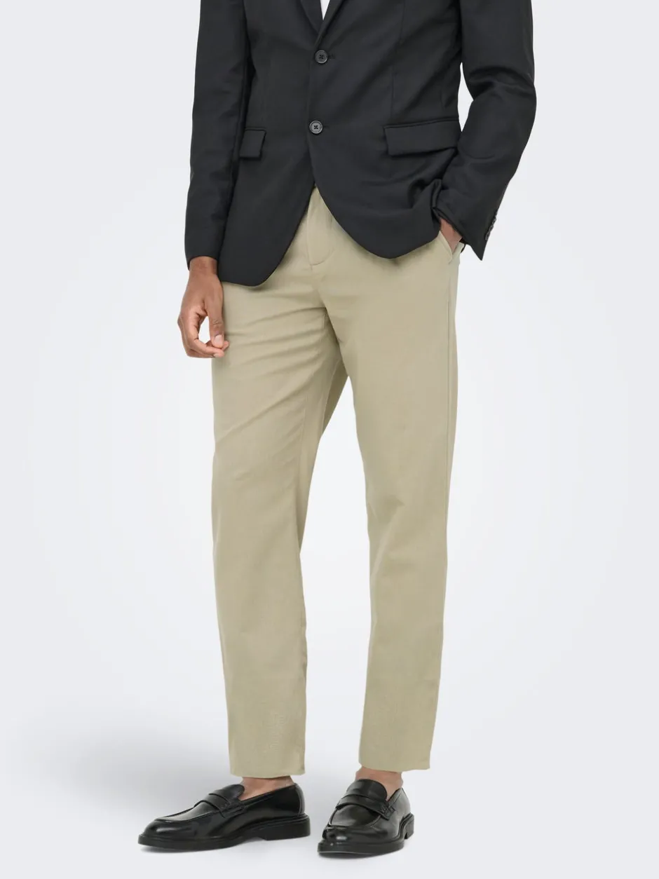 Hot ONSLEO Tapered fit - cropped Hør Chinobukser Bukser