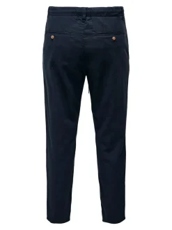 ONSLEO Tapered fit - cropped Hør Chinobukser Bukser