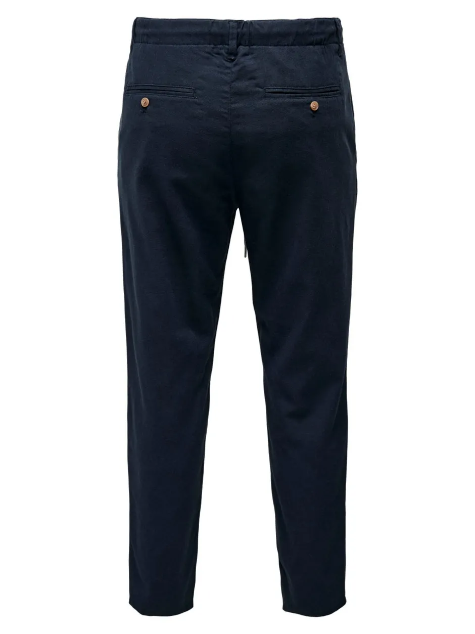 ONSLEO Tapered fit - cropped Hør Chinobukser Bukser