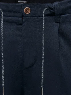 ONSLEO Tapered fit - cropped Hør Chinobukser Bukser