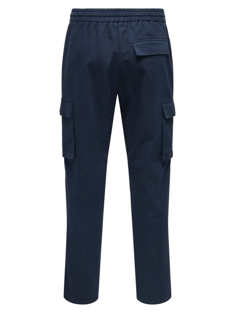 Best ONSLINUS Tapered fit Hør Cargobukser Bukser