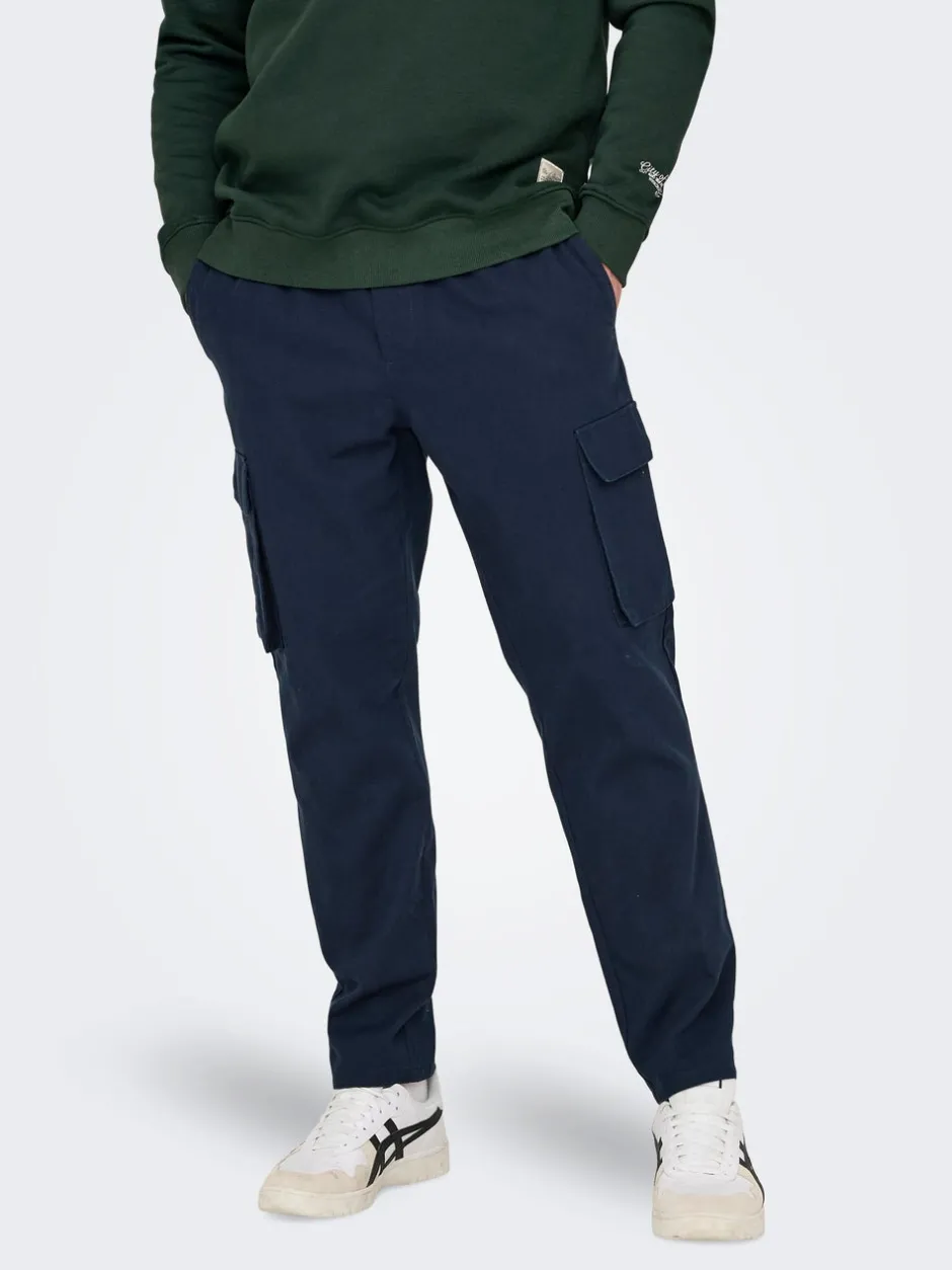 Best ONSLINUS Tapered fit Hør Cargobukser Bukser