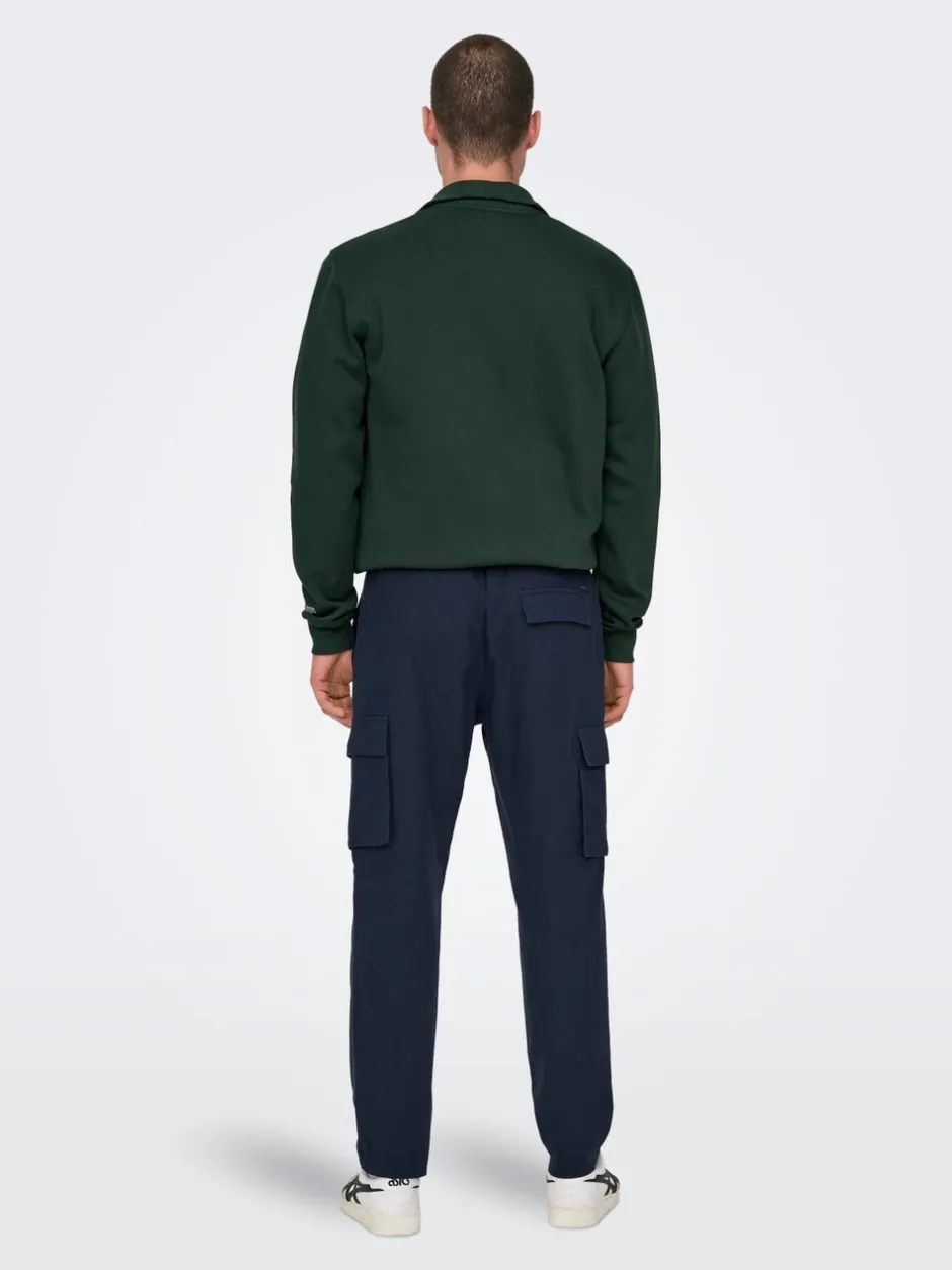 Best ONSLINUS Tapered fit Hør Cargobukser Bukser