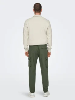 New ONSLINUS Tapered fit Hør Cargobukser Bukser