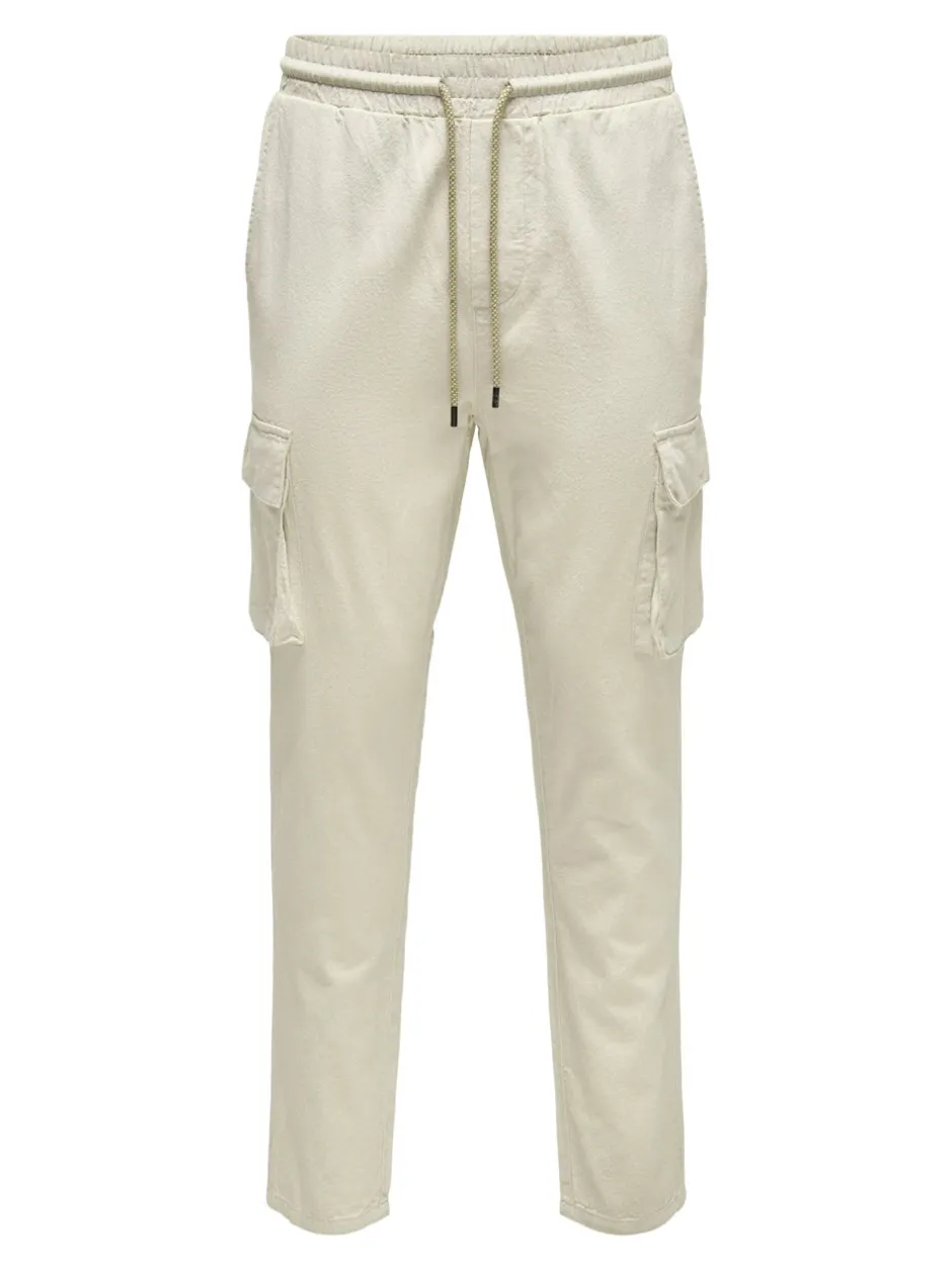 Hot ONSLINUS Tapered fit Hør Cargobukser Bukser