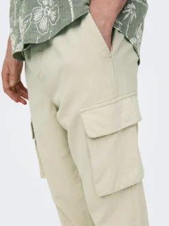Hot ONSLINUS Tapered fit Hør Cargobukser Bukser