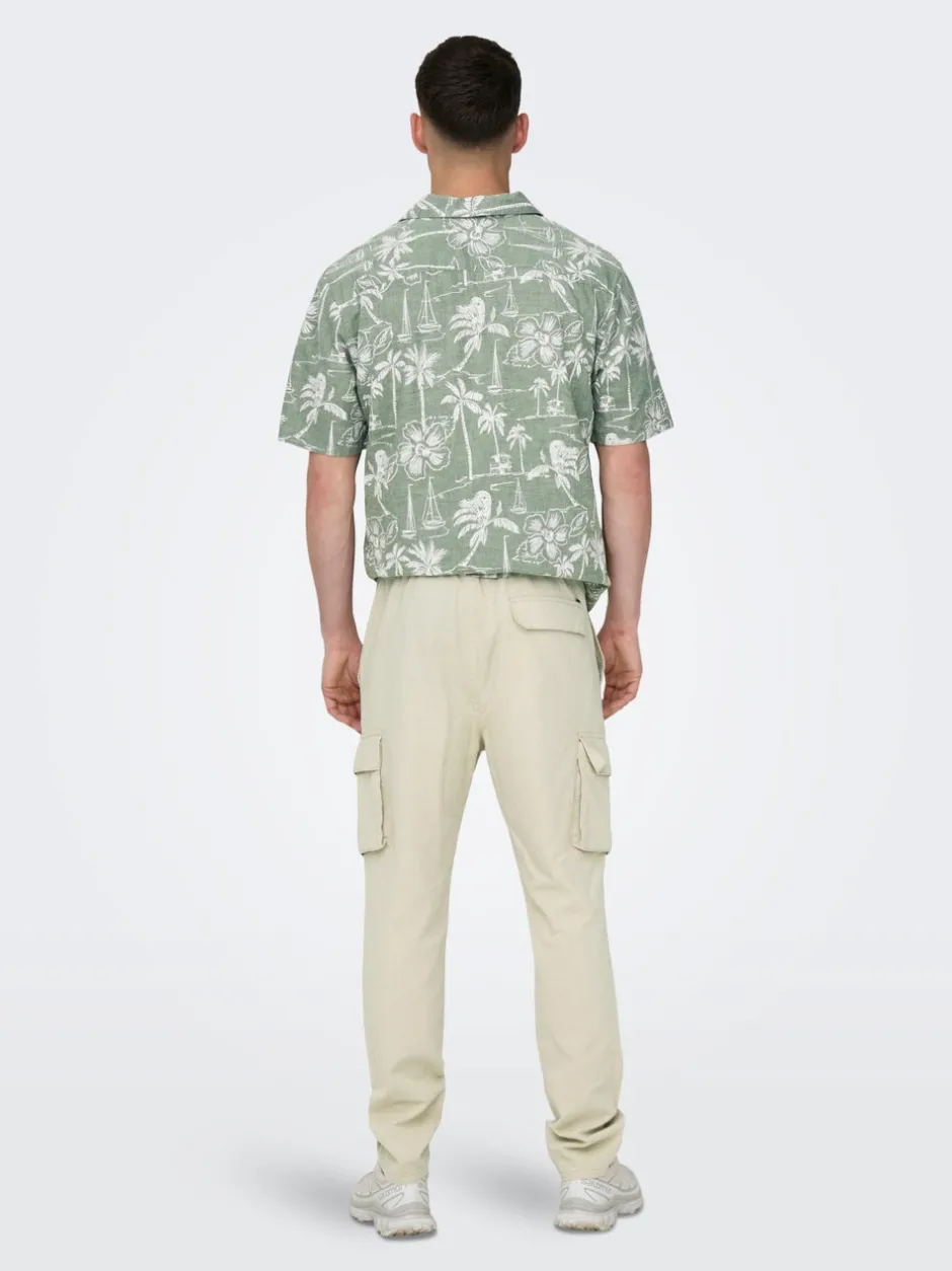 Hot ONSLINUS Tapered fit Hør Cargobukser Bukser