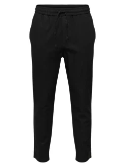 Sale ONSLINUS Tapered fit Hør Joggingbukser Bukser
