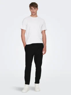 Sale ONSLINUS Tapered fit Hør Joggingbukser Bukser