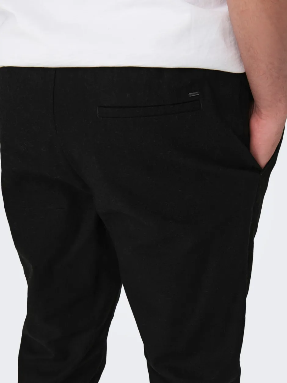 Sale ONSLINUS Tapered fit Hør Joggingbukser Bukser