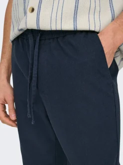 Sale ONSLINUS Tapered fit Hør Joggingbukser Bukser