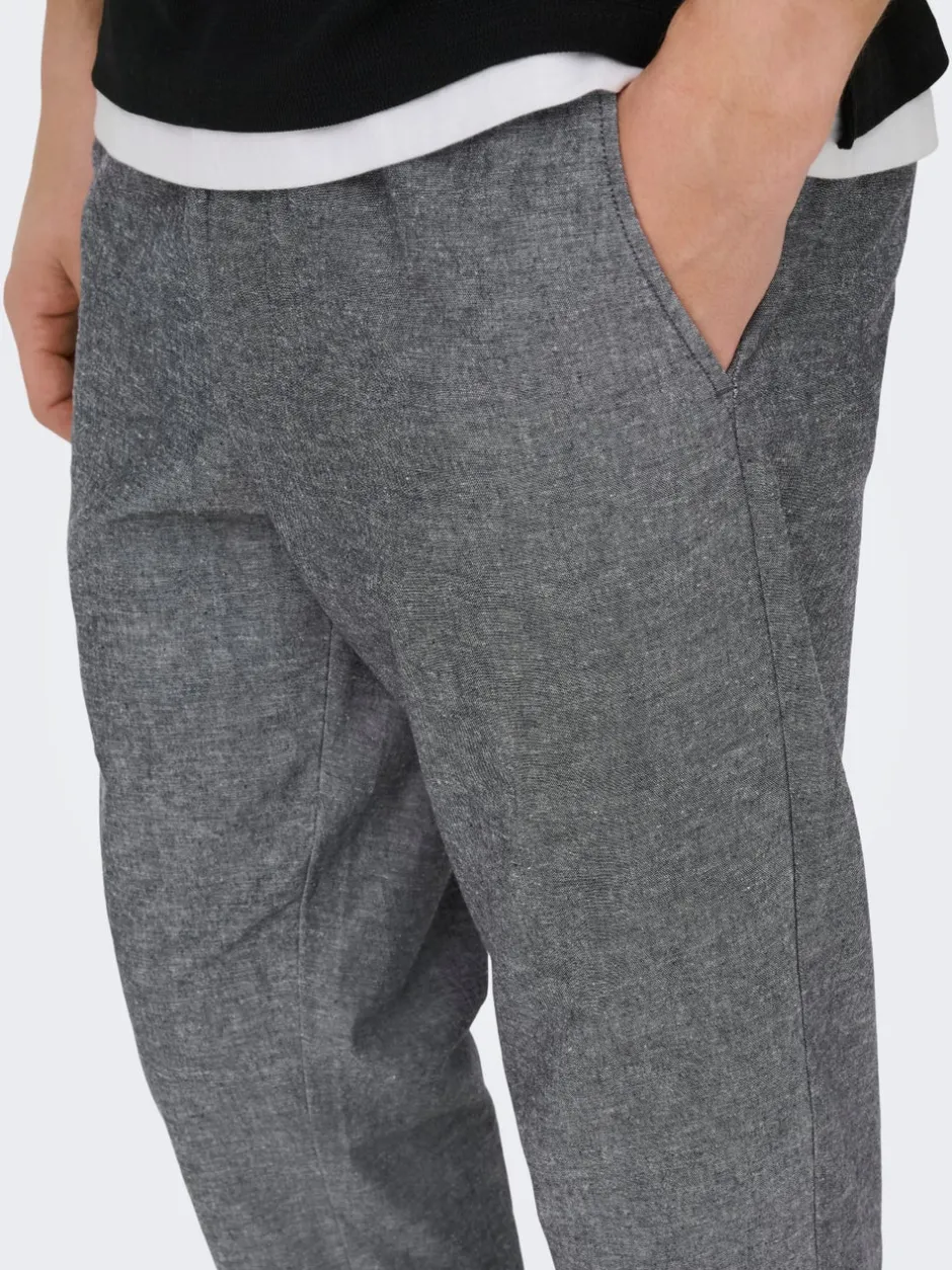 Hot ONSLINUS Tapered fit Hør Joggingbukser Bukser