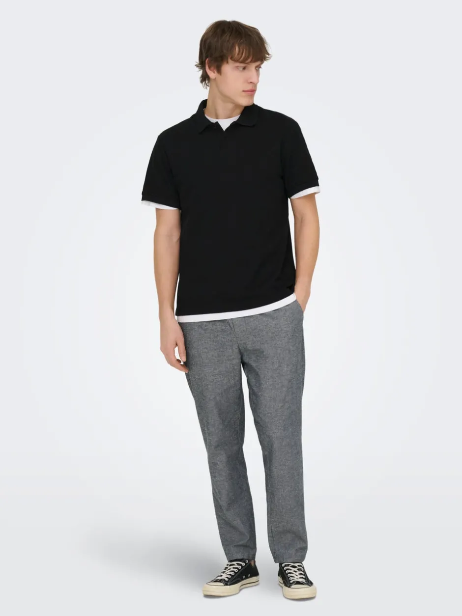 Hot ONSLINUS Tapered fit Hør Joggingbukser Bukser