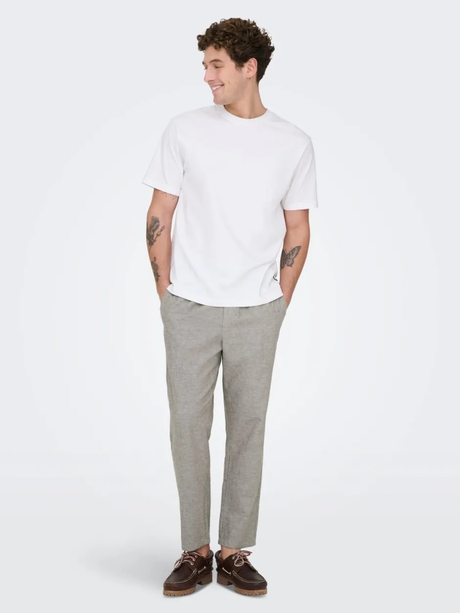 New ONSLINUS Tapered fit Hør Joggingbukser Bukser