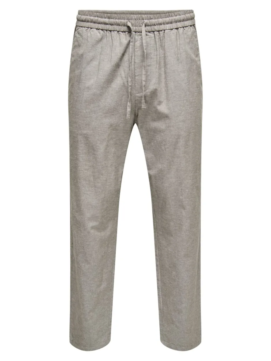 New ONSLINUS Tapered fit Hør Joggingbukser Bukser