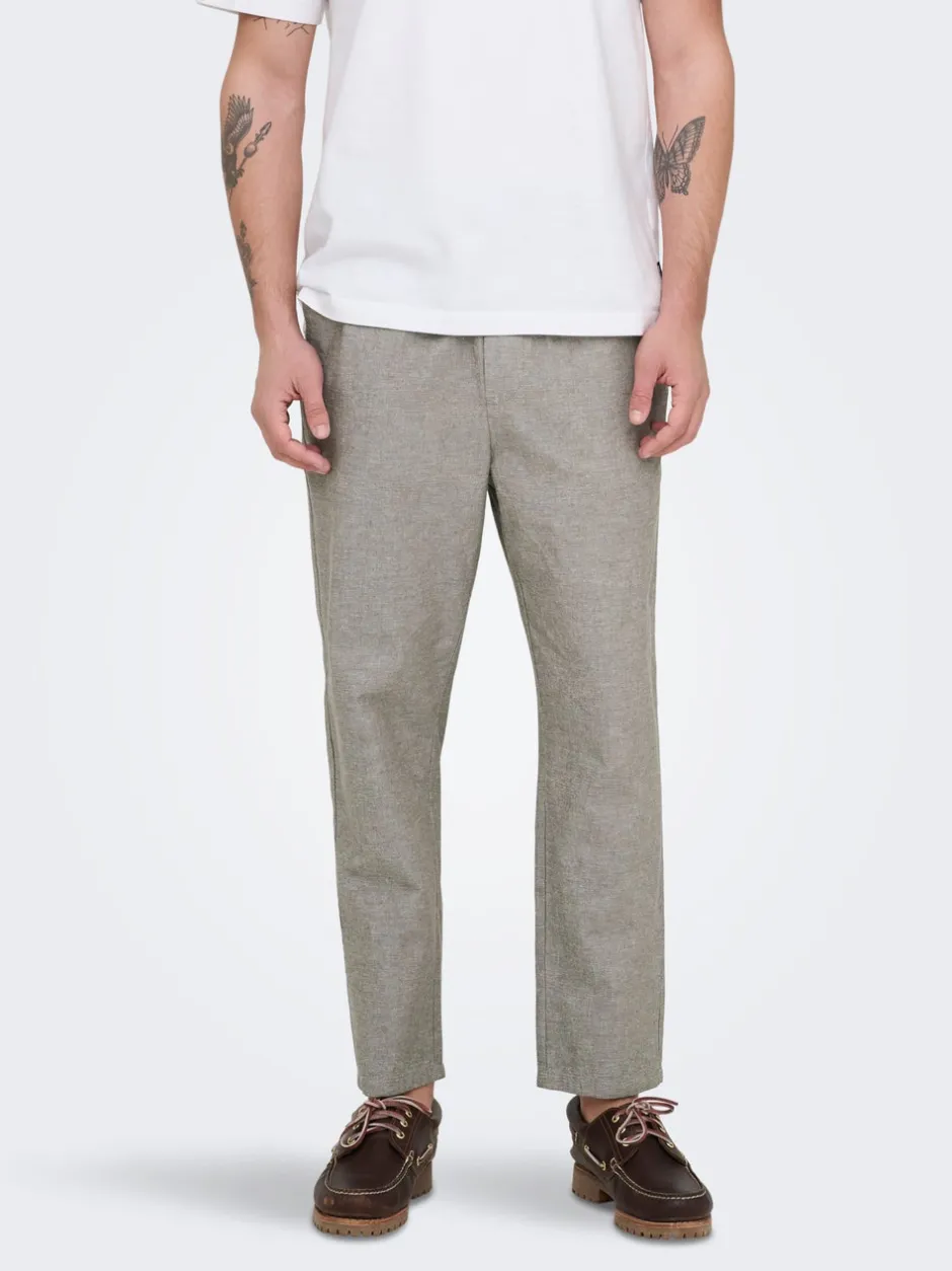 New ONSLINUS Tapered fit Hør Joggingbukser Bukser