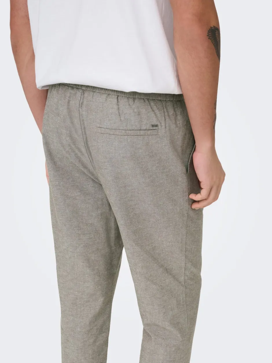 New ONSLINUS Tapered fit Hør Joggingbukser Bukser