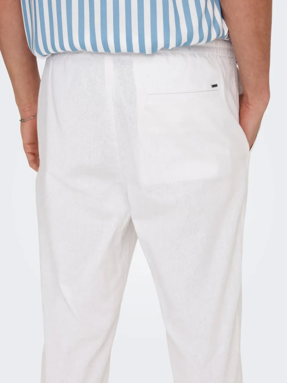 Best ONSLINUS Tapered fit Hør Joggingbukser Bukser