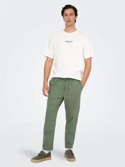 Online ONSLINUS Tapered fit Hør Joggingbukser Bukser
