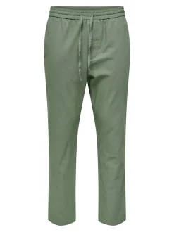 Online ONSLINUS Tapered fit Hør Joggingbukser Bukser