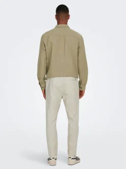 Online ONSLINUS Tapered fit Hør Joggingbukser Bukser