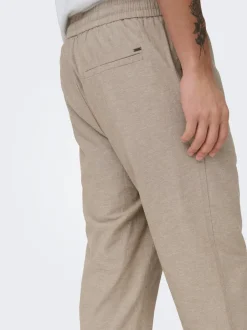 Clearance ONSLINUS Tapered fit Hør Joggingbukser Bukser