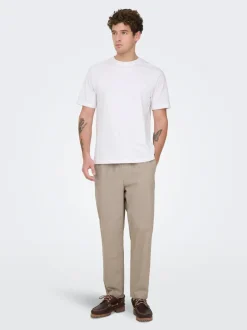 Clearance ONSLINUS Tapered fit Hør Joggingbukser Bukser