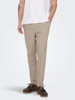 Clearance ONSLINUS Tapered fit Hør Joggingbukser Bukser
