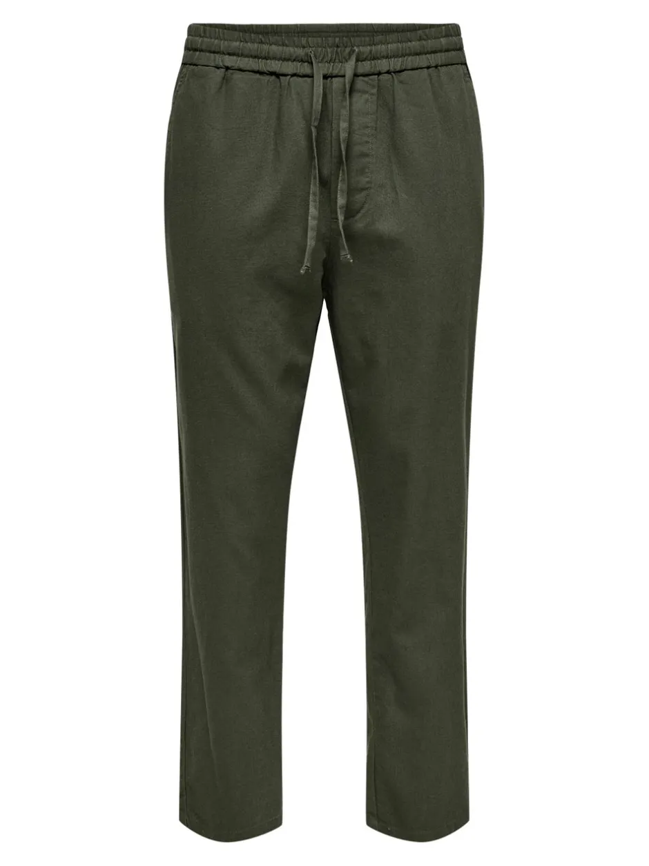 Discount ONSLINUS Tapered fit Hør Joggingbukser Bukser
