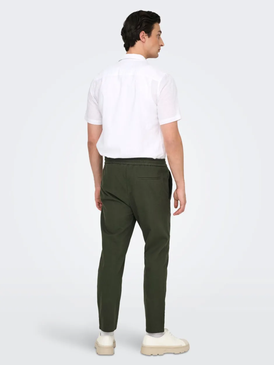 Discount ONSLINUS Tapered fit Hør Joggingbukser Bukser