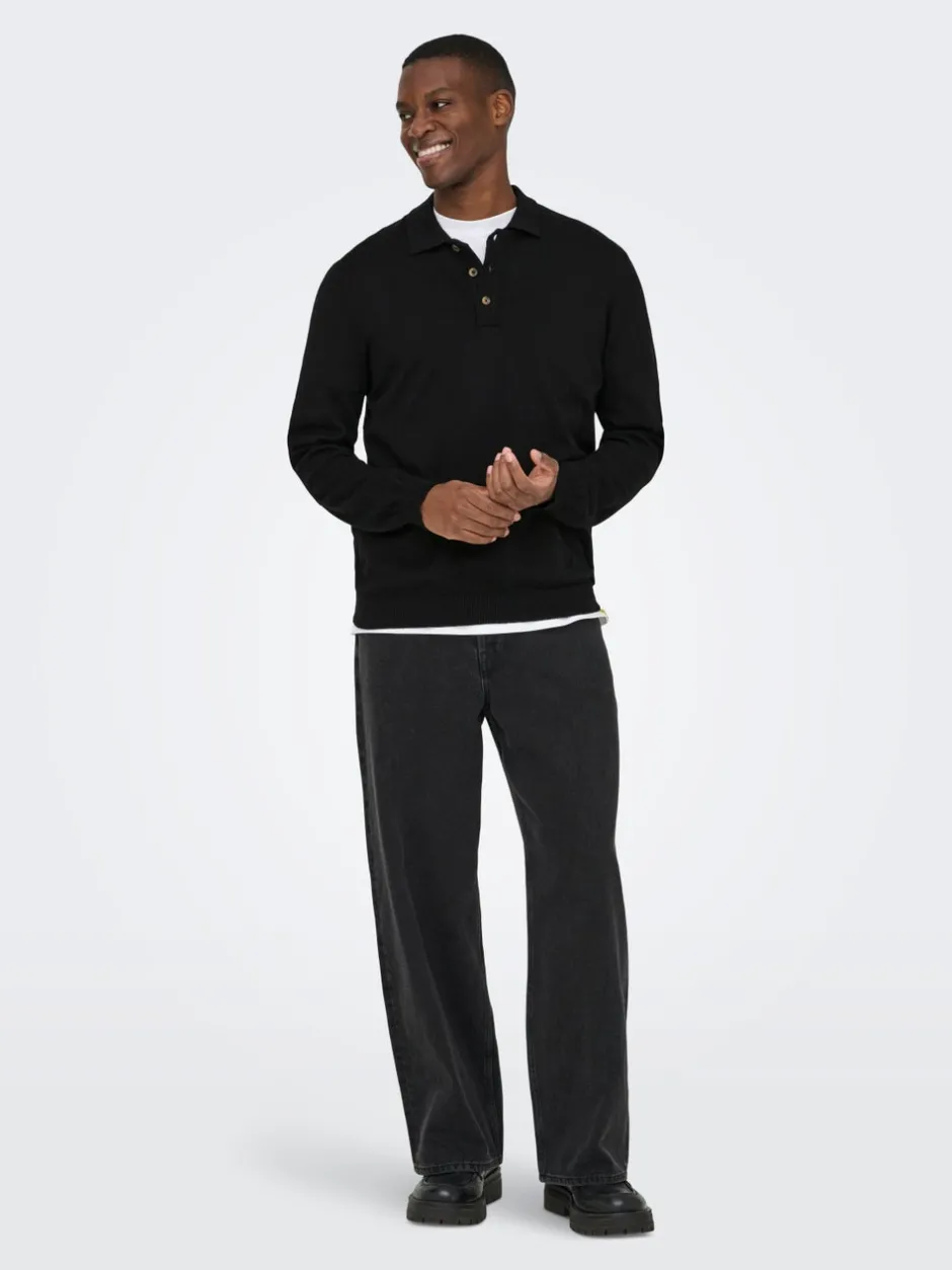Hot ONSLOUI Strikket poloshirt Strik